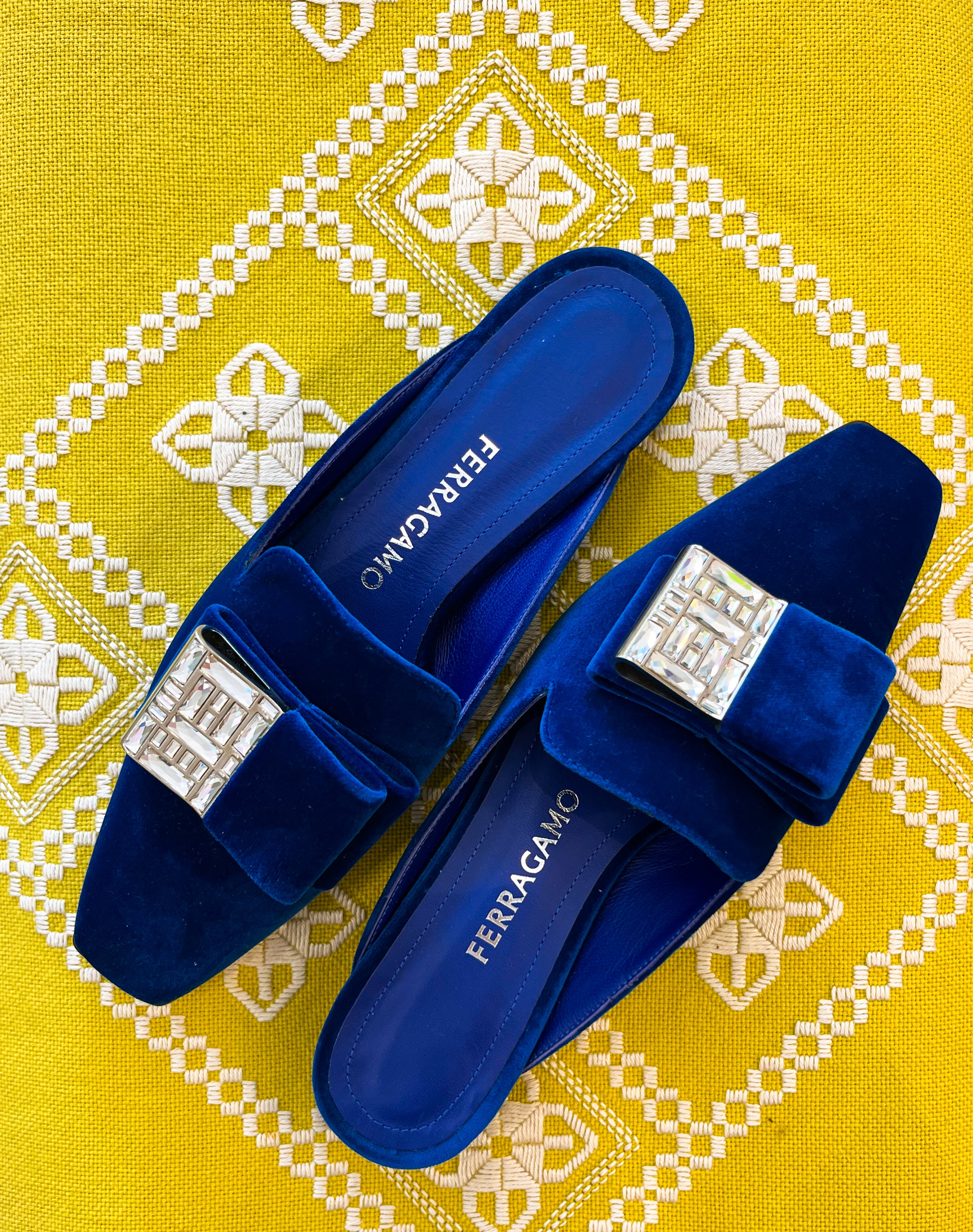 Salvatore Ferragamo Blue Flats-3