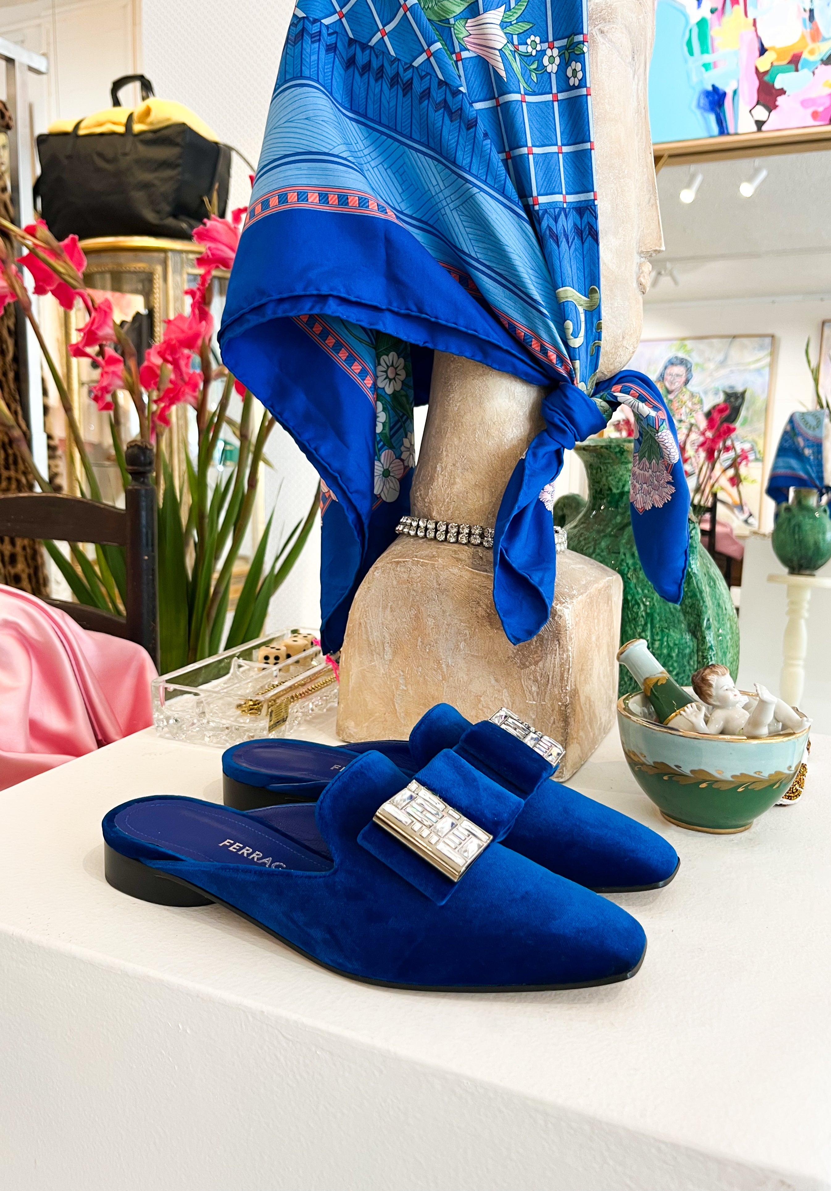 Salvatore Ferragamo Blue Flats-1