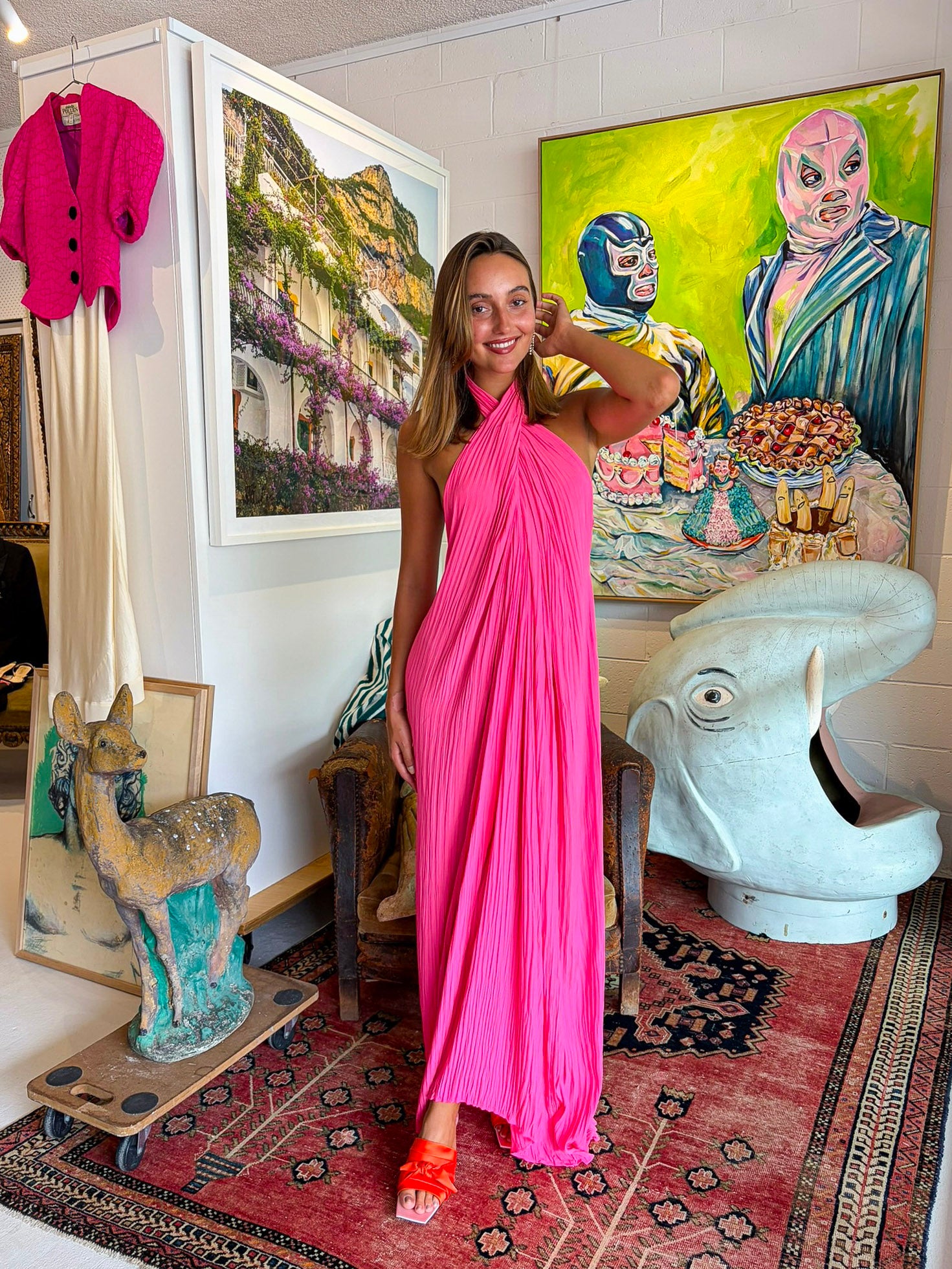 A.L.C. Hot Pink Dress-1