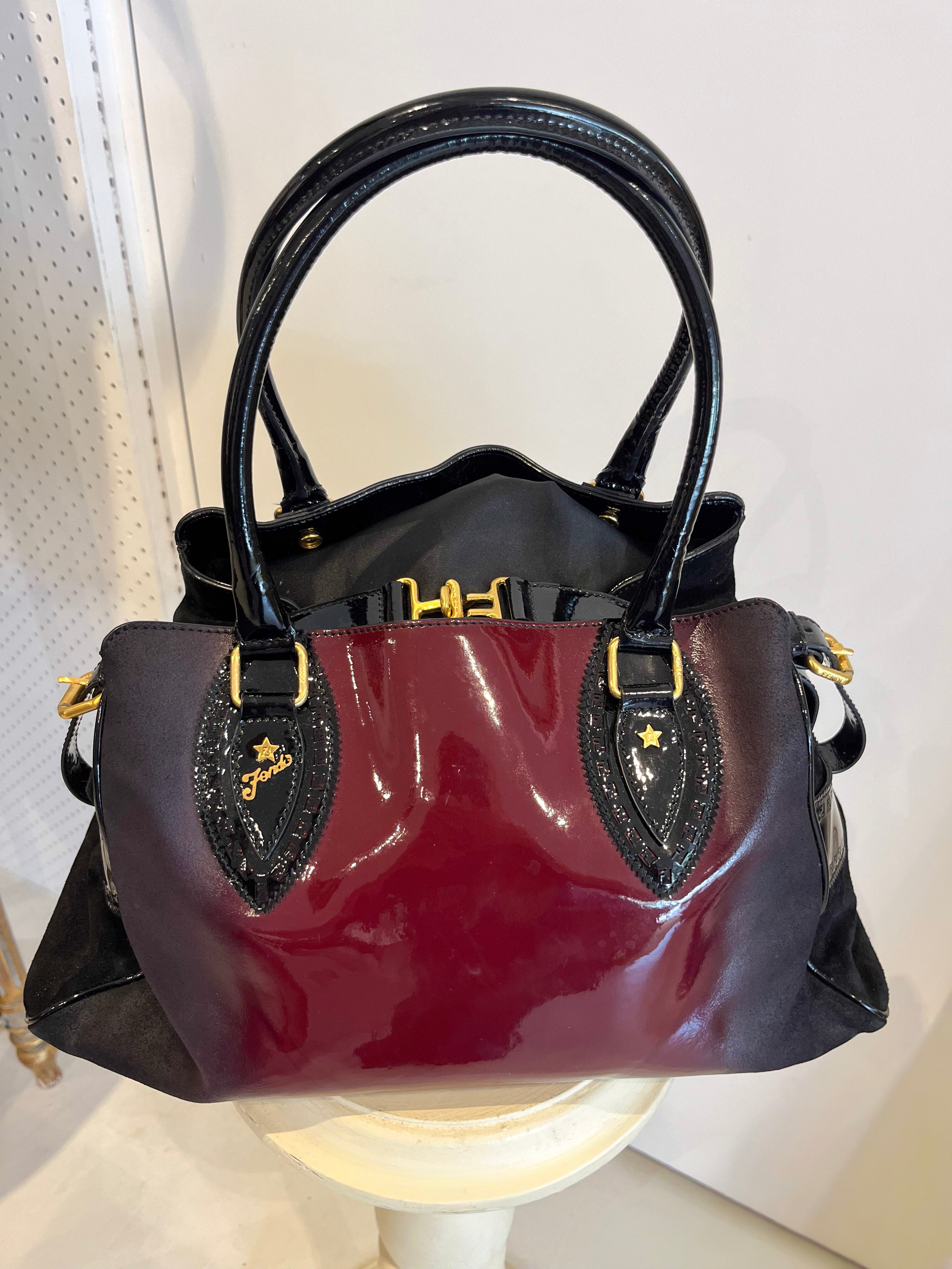 Black and Fucia Ombre Fendi Bag-2