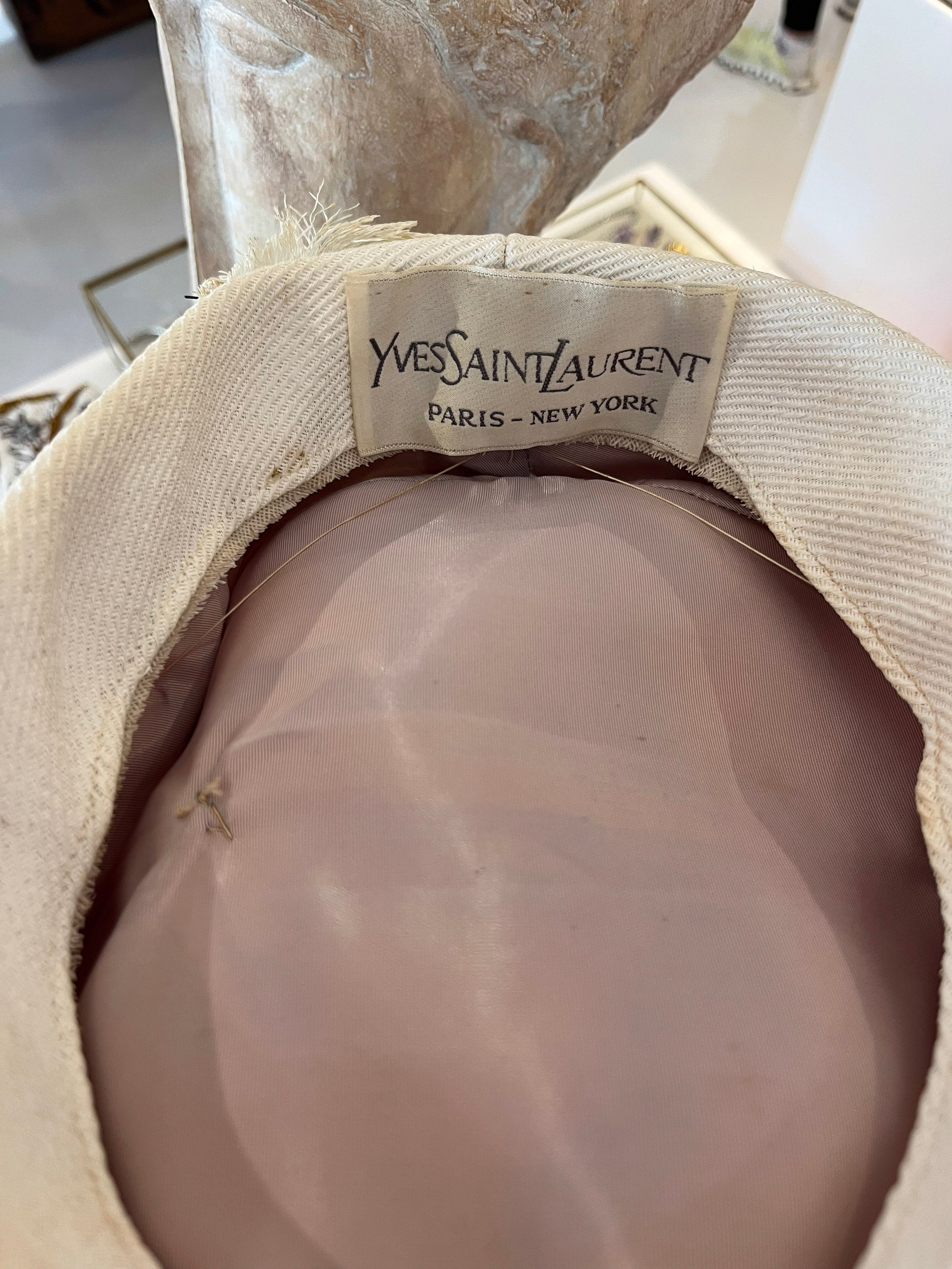 Yves Saint Laurent Cream Hat-3