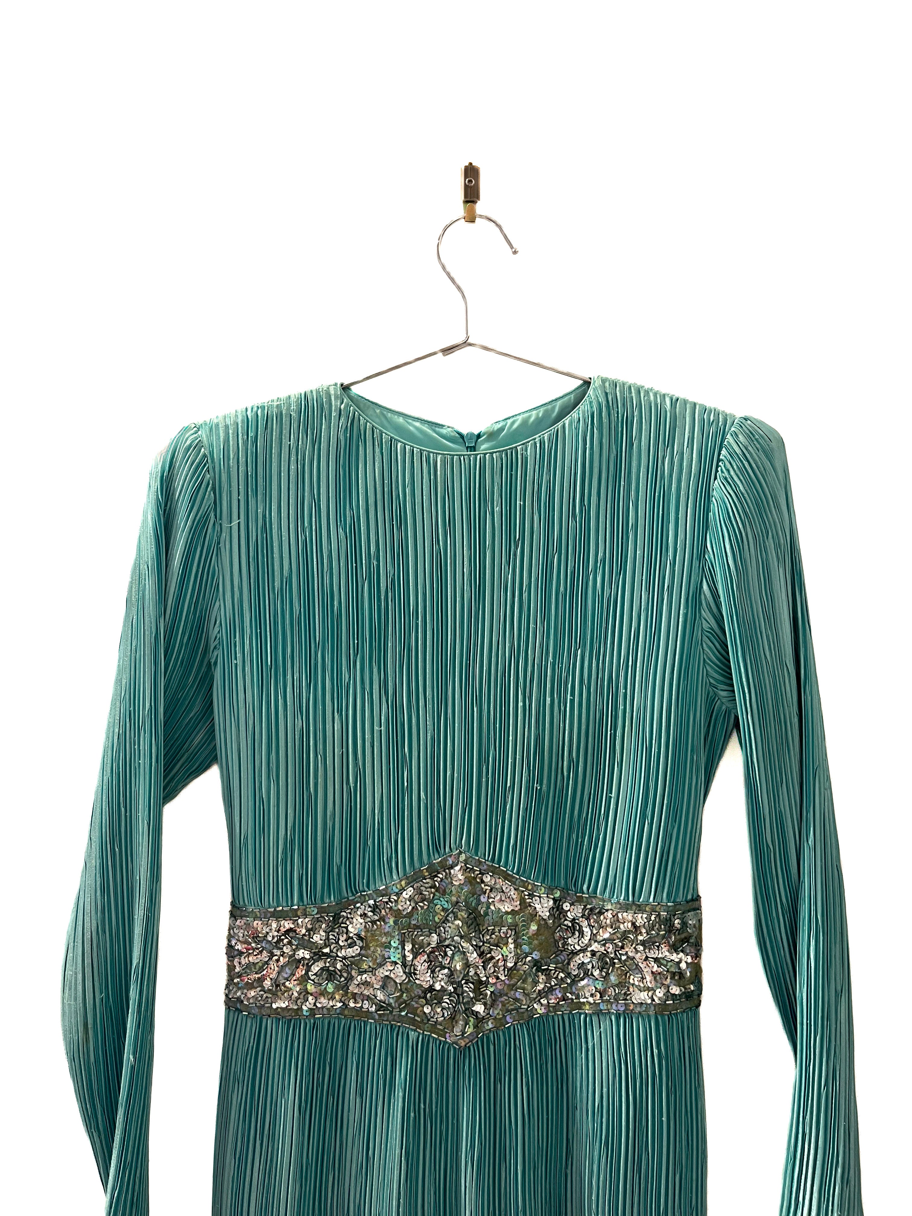 Mary Mcfadden Turqoise Dress-1
