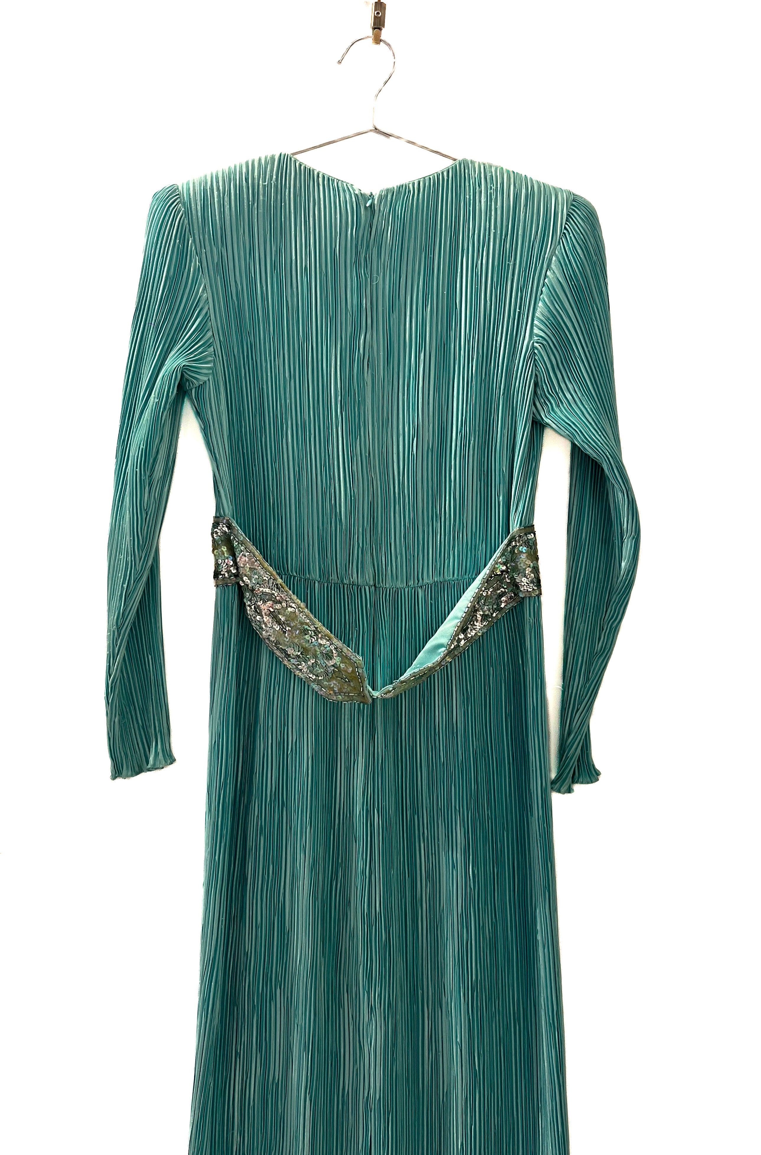 Mary Mcfadden Turqoise Dress-3
